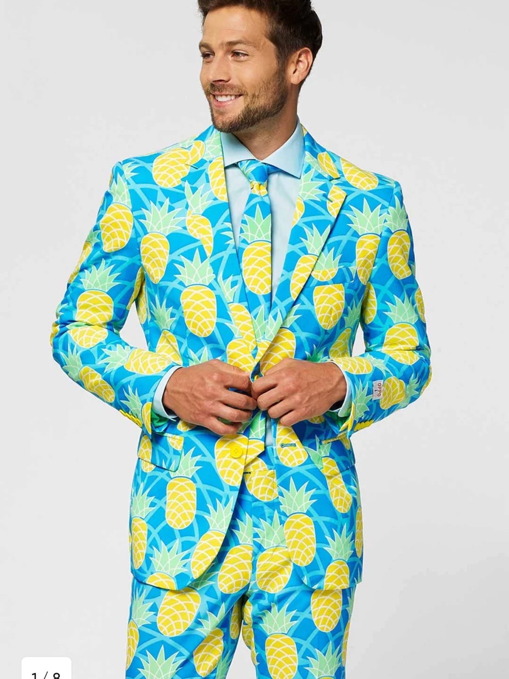 Spirit Blue and Yellow Pineapple Print Suit Jacket & Pants